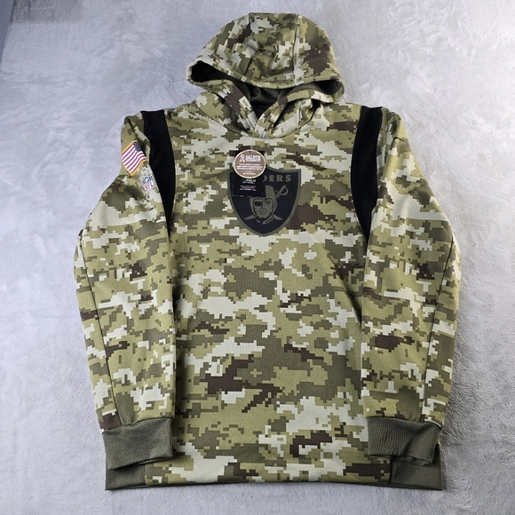 Nike Other - Nike Boys Raiders Salute To Service Green Camo Geometric Hoddie sz Lg (14/16)